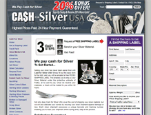 Tablet Screenshot of cashforsilverusa.com